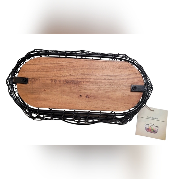 Metal & Wood Wire Basket - Picture 11 of 13